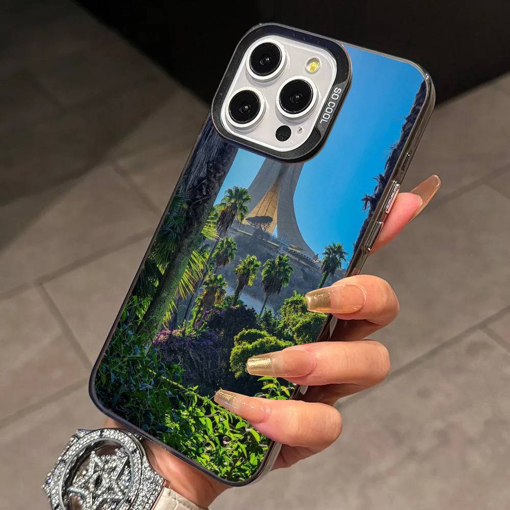 Algeria F-Flag  Phone Case For iPhone 17,16,15,14,13,12,11 Plus,Pro Max,XS,Colorful Silver Phone case Funda Cover iPhone16e