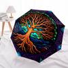 Enchanted Tree of Life Stained Window PanelUmbrella, Portable 3-Fold Compact Umbrella for Men & Women Gift
