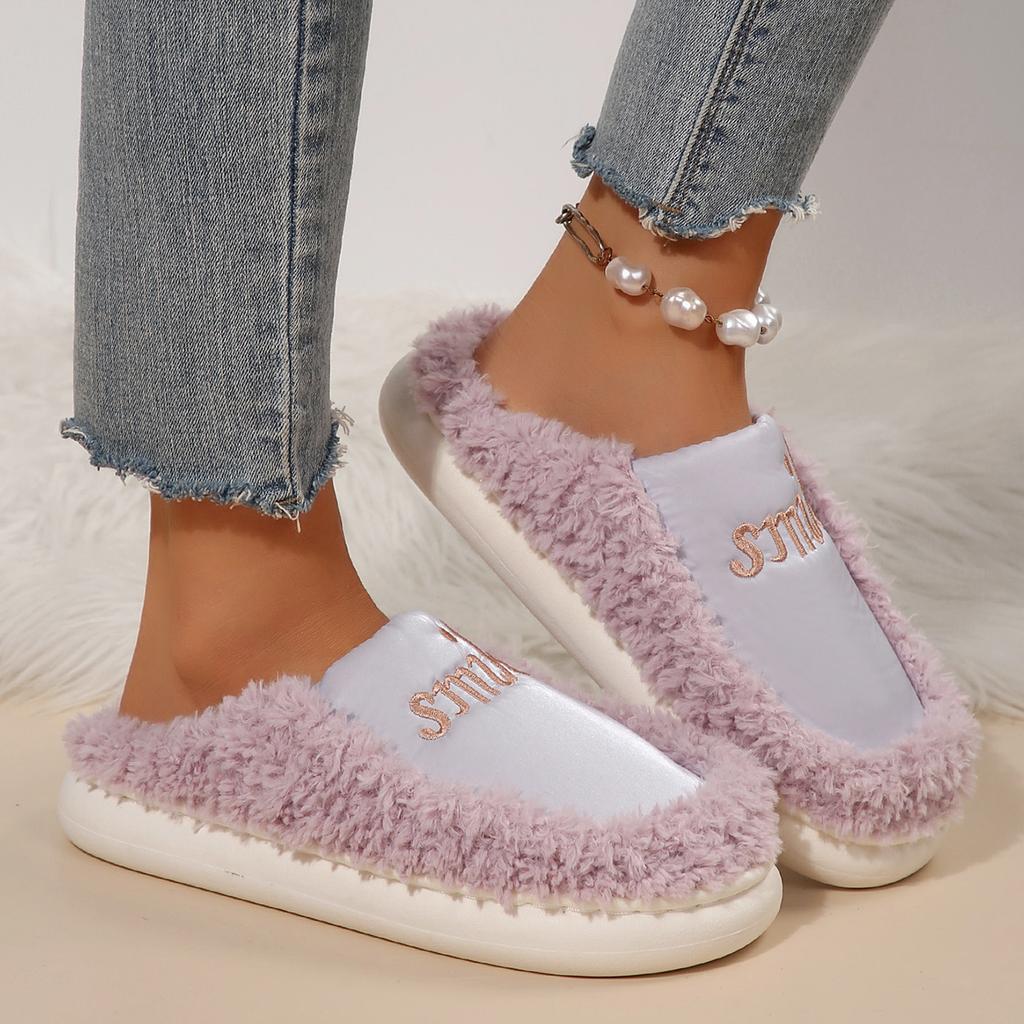 Winter Home Slippers Version Fuzzy Indoor Warm Slippers Women Comfortable Non-slip House Shoes for Women Slides Women