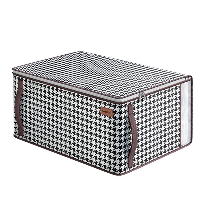 Large Transparent Foldable Fabric Wardrobe Organizer Box - Extra Capacity Quilt and Clothes Storage Basket