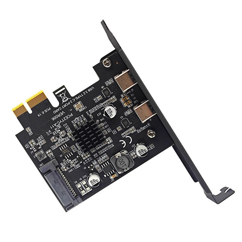 USB 3.2 Gen 2 Dual Type-C Expansion Card with ASMedia ASM3142, 10Gbps
