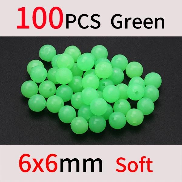1 PAK Soft Glow Beads Luminous Orange Green White for Fishing Rig Treble Hook Egg Fly Tying UV Color Sabiki Ice Jig Fishing Accessory