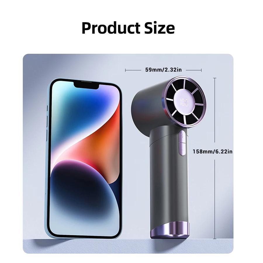 Portable Hand Fan 120 Wind Speeds Mini Bladeless Handheld Fan USB Rechargeable Personal Highspeed Fans Electric Eyelash Fan