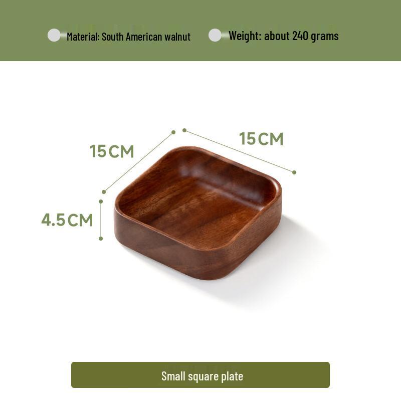 Walnut Wood Square Salad & Snack Bowl