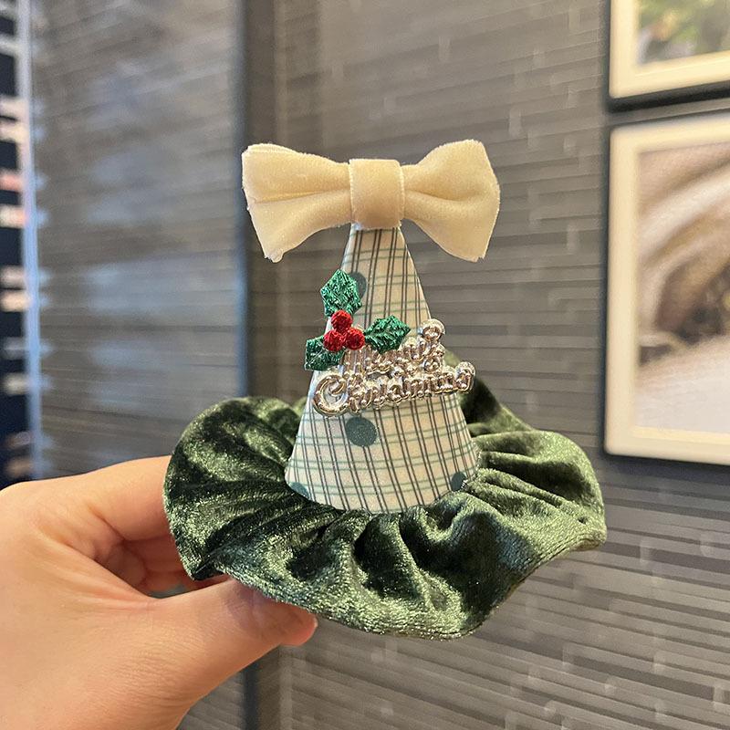 

Детская повязка на голову, Рождественская шапка, Заколка для волос, Плюшевый бант, Милая рождественская елка, Аксессуар для волос для фото, Повязка на голову для девочек