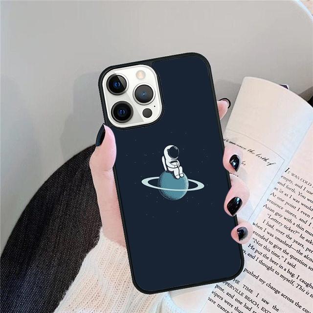 Aesthetic Space Moon Astronaut Mobile Phone Cases Cover For iPhone 17 Air 16 15 14 12 13 11 Pro MAX Apple Plus SE2020