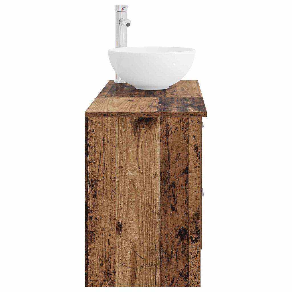 Bathroom Furniture Set 2 pcs Reclaimed Wood Effect Particleboard