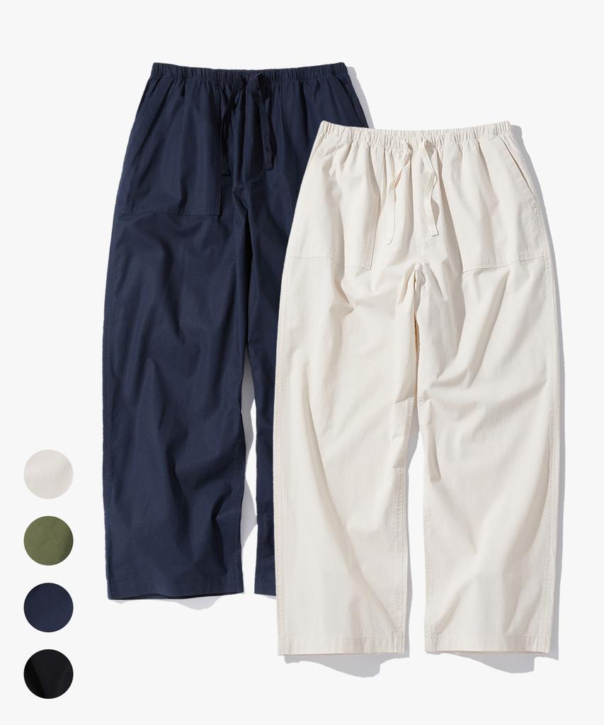 SUARE Linen-Like Fatigue Elastic Waist Pants (Type B)