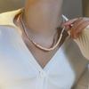 Broken Silver Imitation Pearl Necklace Women'S Fashion Design Sense Collarbone Chain Temperament Highlight Pearl Necklace