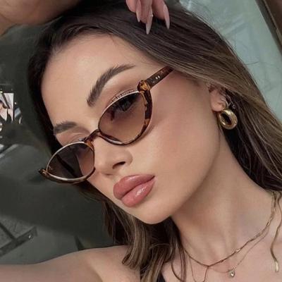 Fashion New Y2K Classic Cat Eye Lower Frame Sunglasses Women Retro Sun Glasses INS Eyeglasses Men Unisex