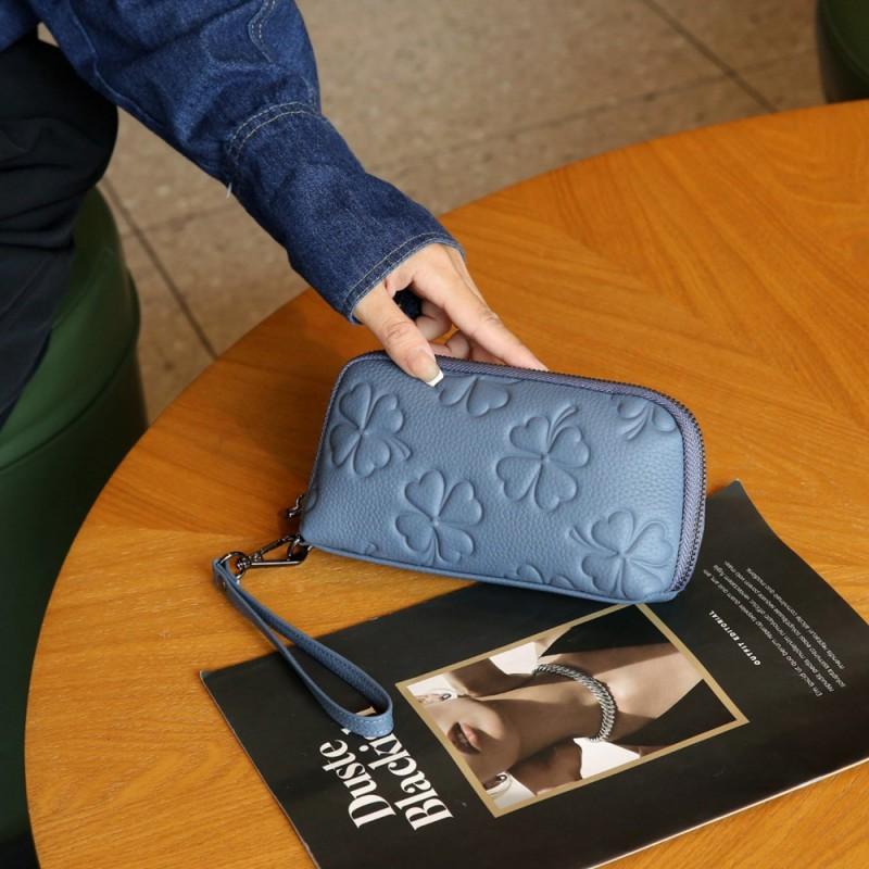 Fashionable Women s Clutch Bag TOGO Top-layer Cowhide Long Wallet Genuine Leather Change Purse 101