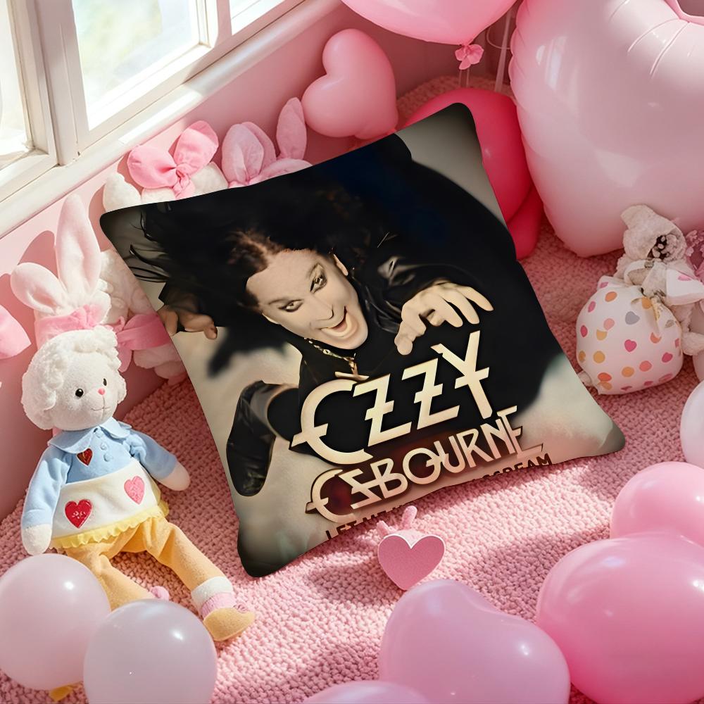 O-Ozzy Osbourne Band Lead Singer Pillow Case Soft Plush Fabric Double-Sided Printed Cushion Cover Warm Winter Sofa Pillow Case