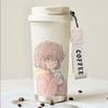 Anime Haibara Ai Large Capacity Thermos Cup - Stylish Water and Coffee Cup with Straw for Students