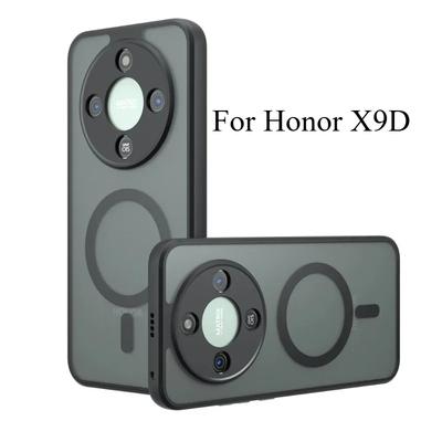 For Magsafe Magnetic Case for Honor X9D 5G Matte Shockproof Wireless Charging Frosted Hard PC Cover for Honor X9 D X9d