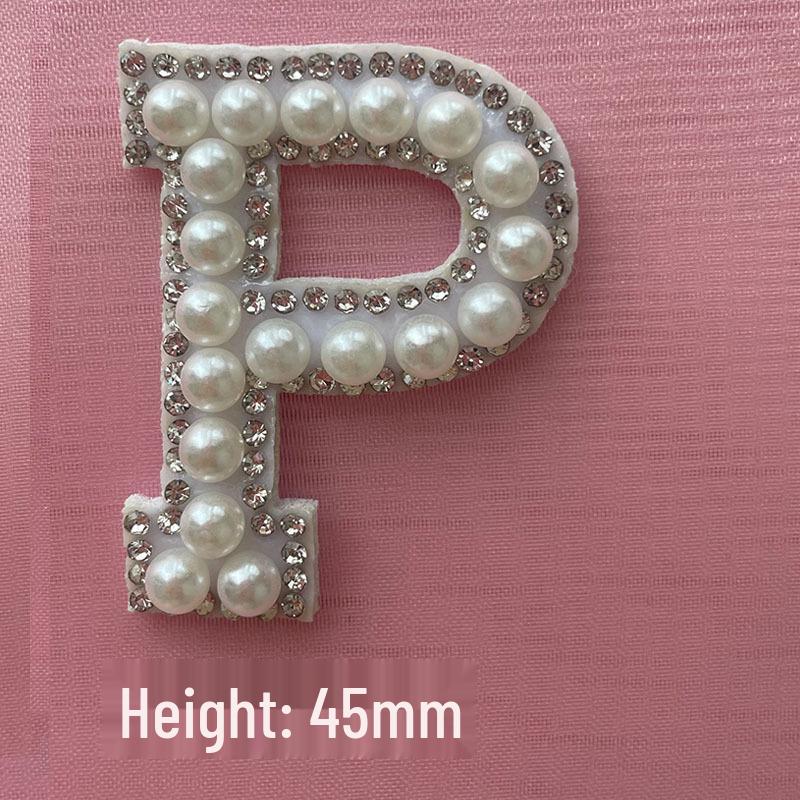 DIY Pearl & Rhinestone Iron-on Letter Stickers - 26 Alphabet Designs for Hat Decoration