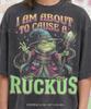 Frog Wizard I Am About To Cause A Ruckus Comfort Colors® Tshirt, Toad Sorcerer Magic Staff Retro Vintage Bootleg Fantasy Amphibian Tee