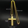 Christian Cross Stainless Steel Jesus Christ Amulet Pendant Necklace for Women Men Gold Color Chain Necklaces Jewelry Gift