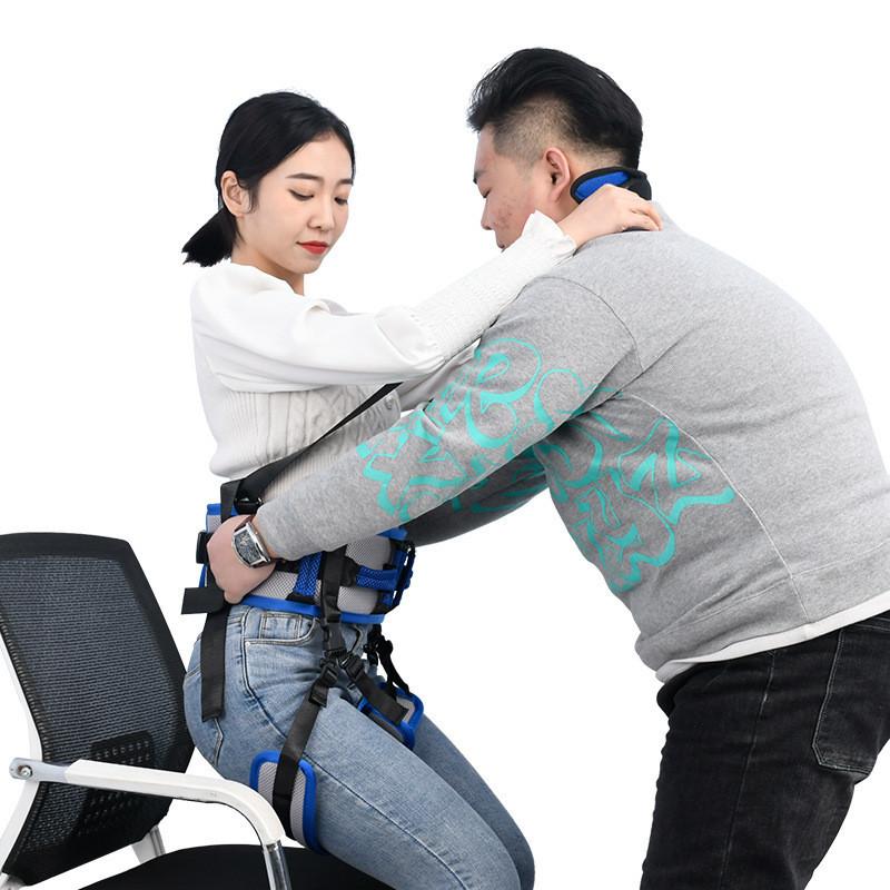 Rehabilitation Nursing Aid Device Elderly Mobility Protective Support Strap Walking Practice Assisted Standing Belt Blue