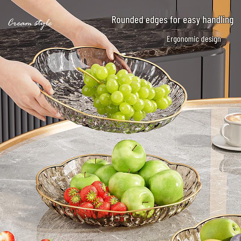 WUHE Transparent Red Large Fruit Plate