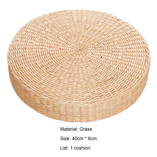 Tatami Cushion Breathable Widely Applied Comfortable Round Straw Weave Handmade Pillow