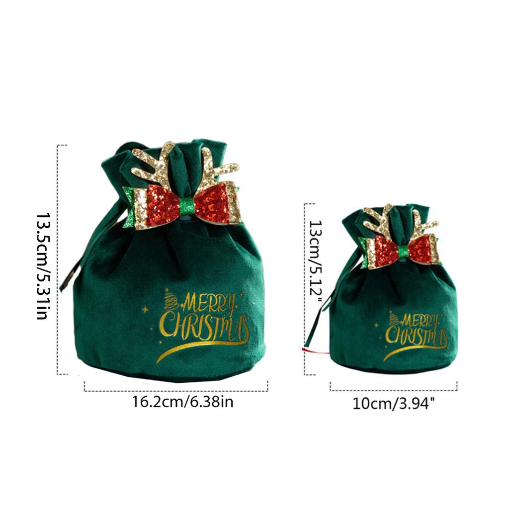 Christmas Velvet Cloth Gift Bag Christmas Atmosphere Storage Pouch Supplies for Holiday New Year Party Gift Packaging