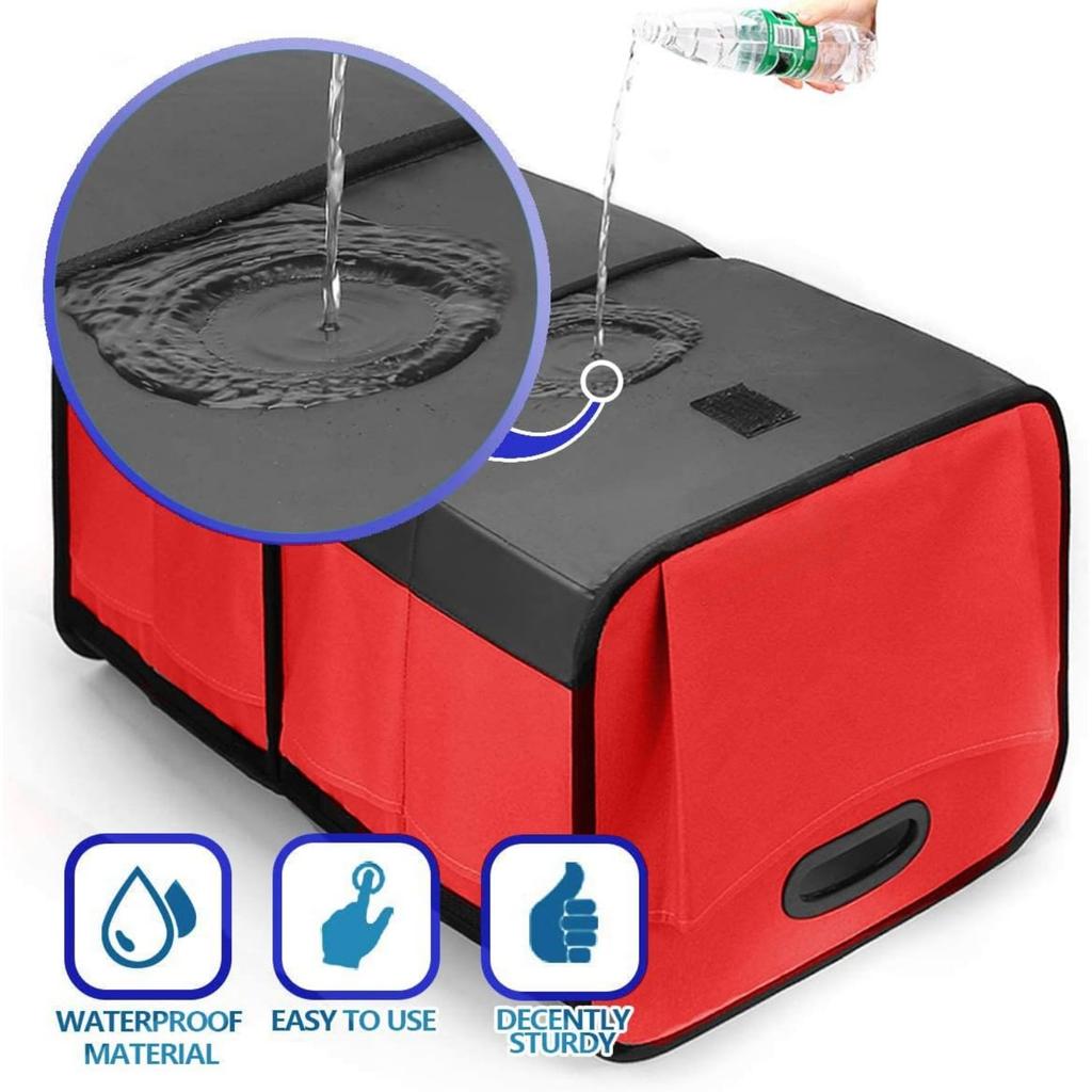 Large Collapsible Trunk Organizer with Multi Pockets, 3 Compartments Storage Organizer for Car, SUV, Minivan