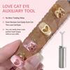 3 Pack Heart Magnet for Cat Eye Gel Polish, Heart Magnet for Nails, Cat Eye Magnetic Nail Art Tool Set,Magnet Sticks with Y-Shaped Guide,