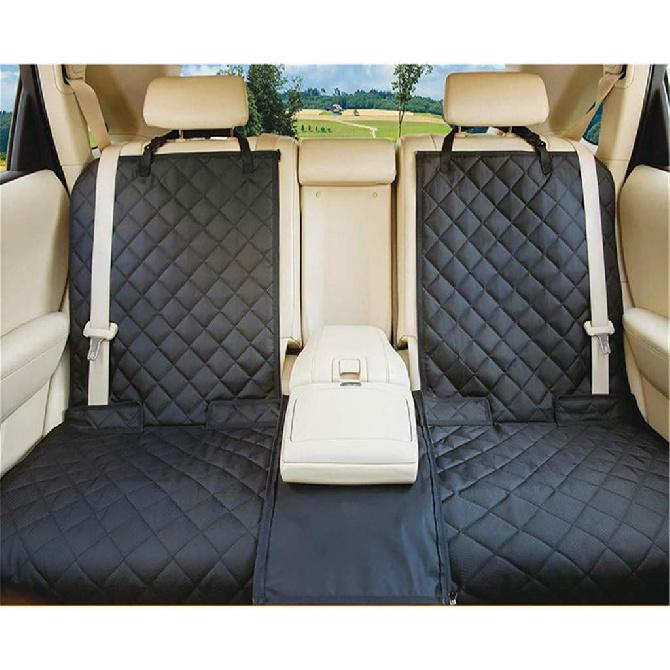 Dog Car Seat Covers Waterproof Pet Back Seat Cover/Non-Slip Durable Scratch with Side Flaps ,Armrest Compatible for Back Seat,Fits Most Cars,Trucks