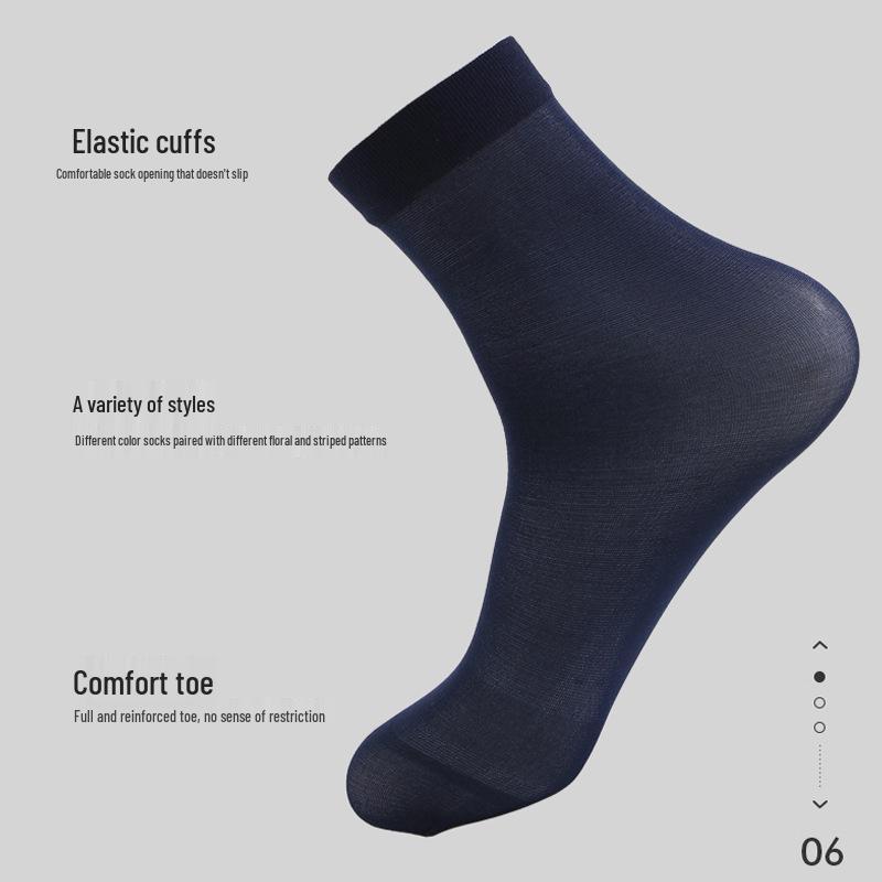 10 Paar Herren Strapazierfähige Laufmaschenfeste Seidenstrümpfe - Atmungsaktive Wadenlange Business-Socken