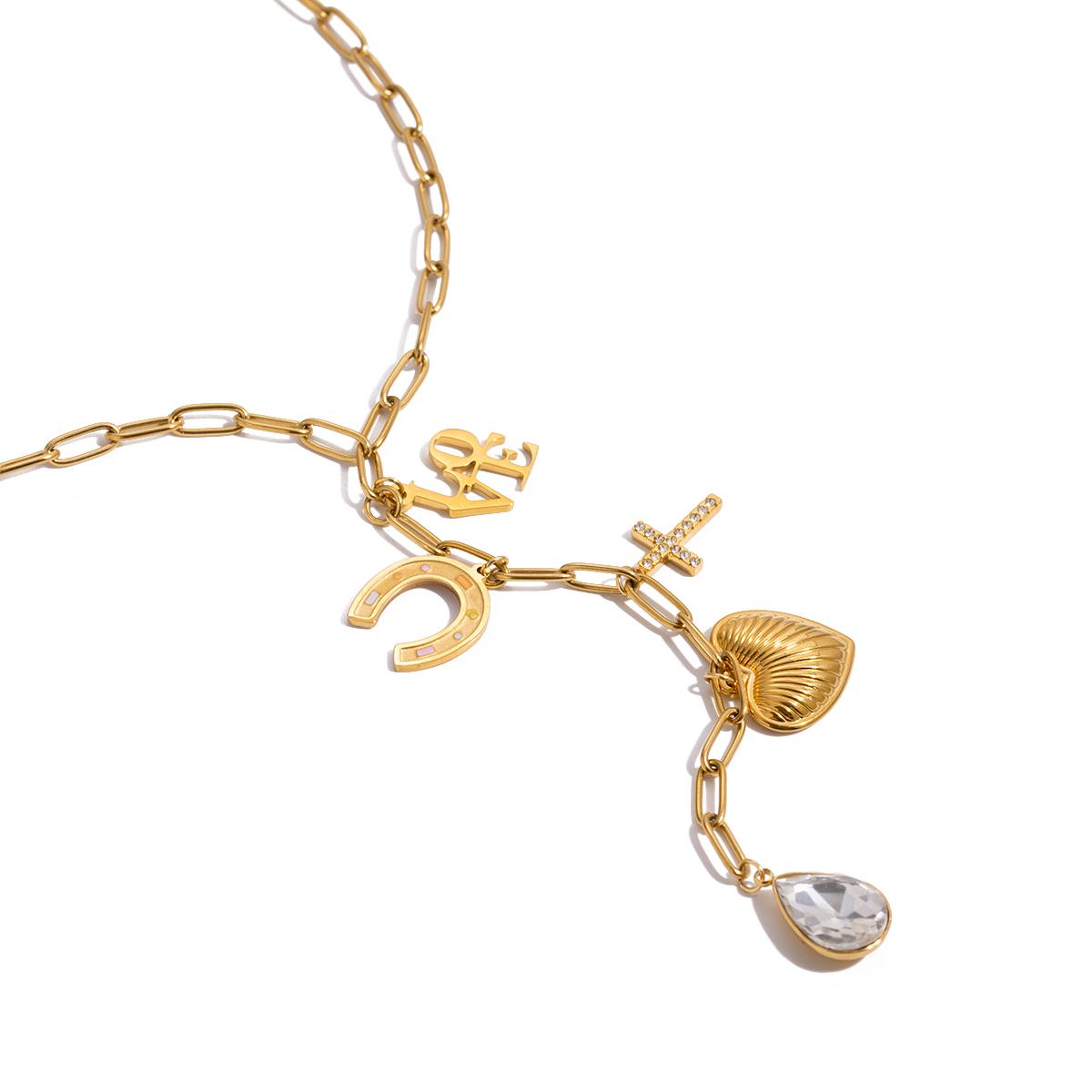 Yori 45+5CM Stainless Steel Heart Pendant Charm Necklace for Women Rust Proof Stainless Steel Arrivals Handmade Jewelry