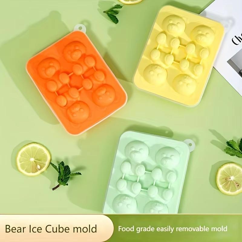 1 bucată drăguț ursuleț de pluș tavă pentru cuburi de gheață tavă flexibilă din silicon de calitate alimentară pentru cuburi de gheață tavi de gheață pentru congelator