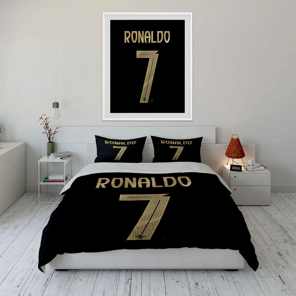 Gold "Ronaldo 7" Text. Bedding Sets Duvet Cover Sets Duvet Covers Pillowcases(1 * Duvet Cover 2 * Pillowcases Without Duvet Insert)