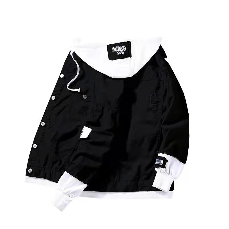 Chaqueta de otoño para mujer, chaqueta vaquera con capucha a la moda, chaqueta Bomber rasgada, chaqueta vaquera básica para mujer