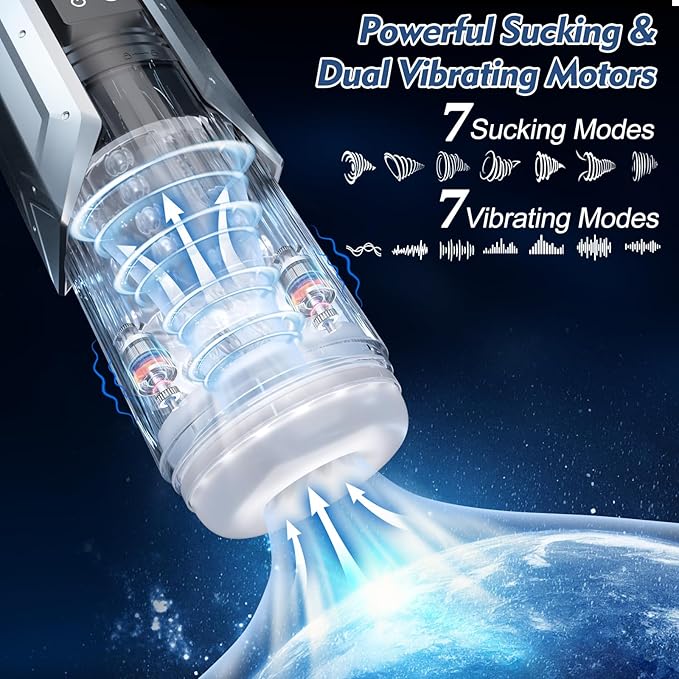 Pánská elektrická masturbátorová kapesní kočička pro pánskou masturbaci se 7 sacími, teleskopickými, rotačními a vibračními funkcemi Pánské sexuální hračky