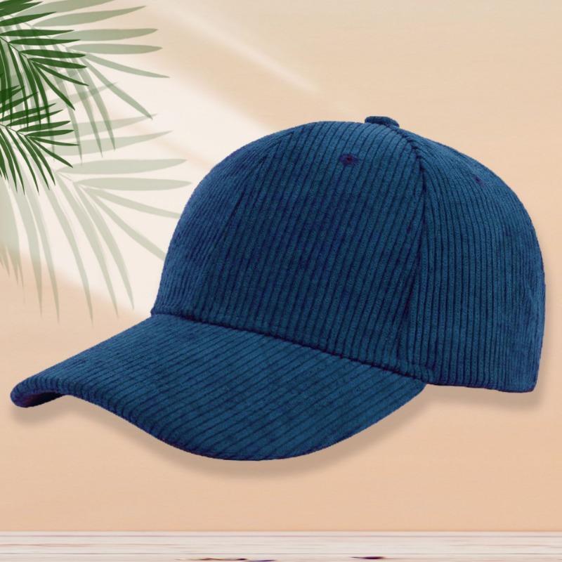 Hat men's autumn and winter corduroy baseball cap women's retro solid color cap casual couple hat