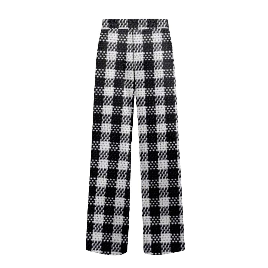 Men's Drawstring Pocket Casual Pants Plaid Stripe Print Pocket Casual Pants Home Pajama Pants