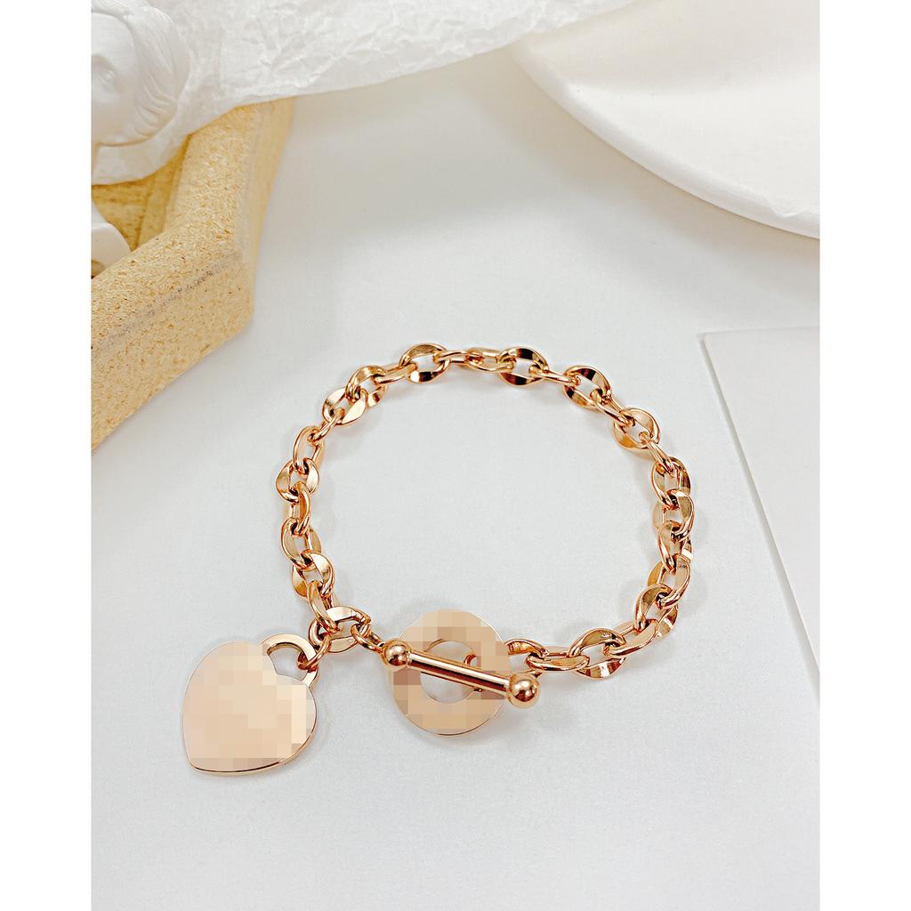 Popular Love Stainless Steel Niche Design Versatile Ot Buckle Titanium Steel Bracelet Women