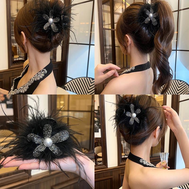 Elegante Prinzessin Feder Haarnadel für Frauen Haarspangen Kopfschmuck Lange Quasten Greifspange Weibliches Haarschmuck