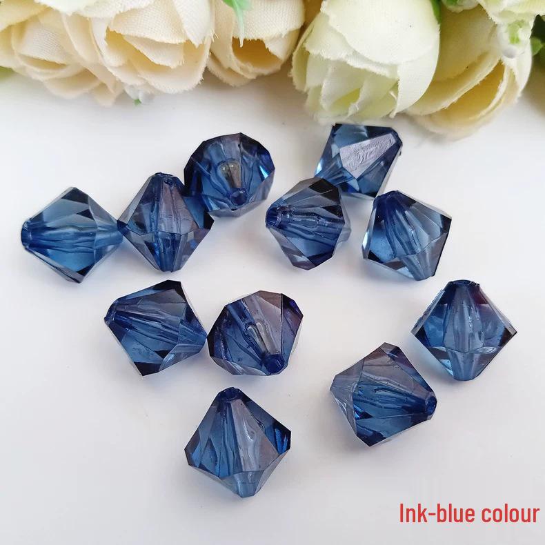 Acrylic Transparent 14mm Double-Pointed Rhombus Imitation Crystal Beads for DIY Jewelry Accessories and Colored Door Curtains