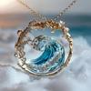 Elegante Collana con Ciondolo Onda Stile Oceano Vuota Leggero Lusso Giuramento Marino Collana Creativa Choker Gioielli Spindrift Regali per le Feste