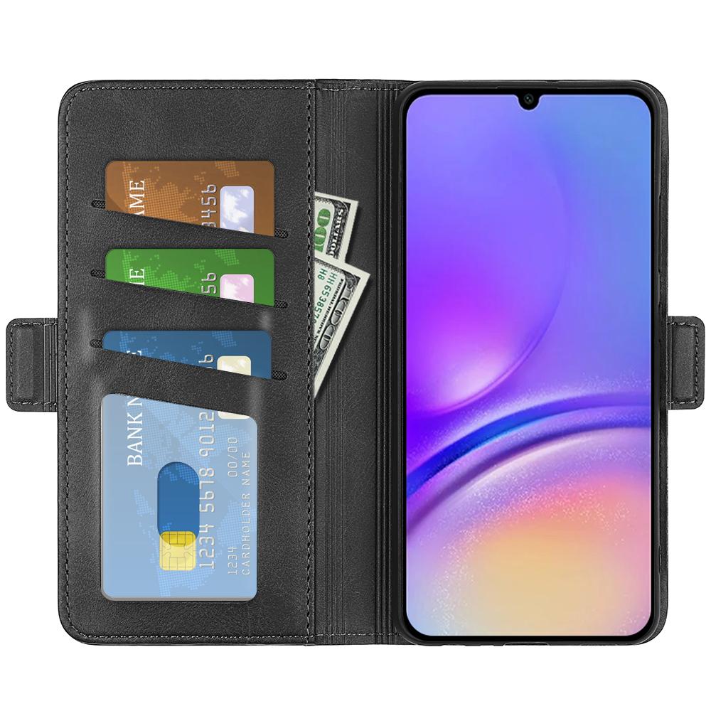 

For Samsung Galaxy A05 4G Case Scratch Resistant Leather Wallet Stand Cellphone Cover Black