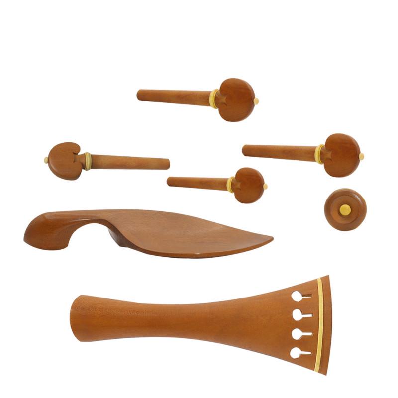 Violin Spare Jujube Wood Violin Fitting 4/4 with Violin Chinrest  Tailpieces Pegs End