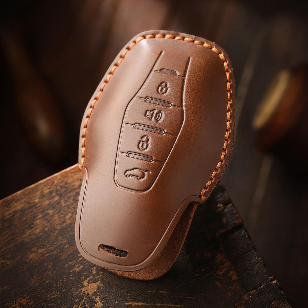 Retro Key Cover Is Suitable For Jietu X90 X95 X70Pro Jietu X70M Handmade Leather Key Case Ring.