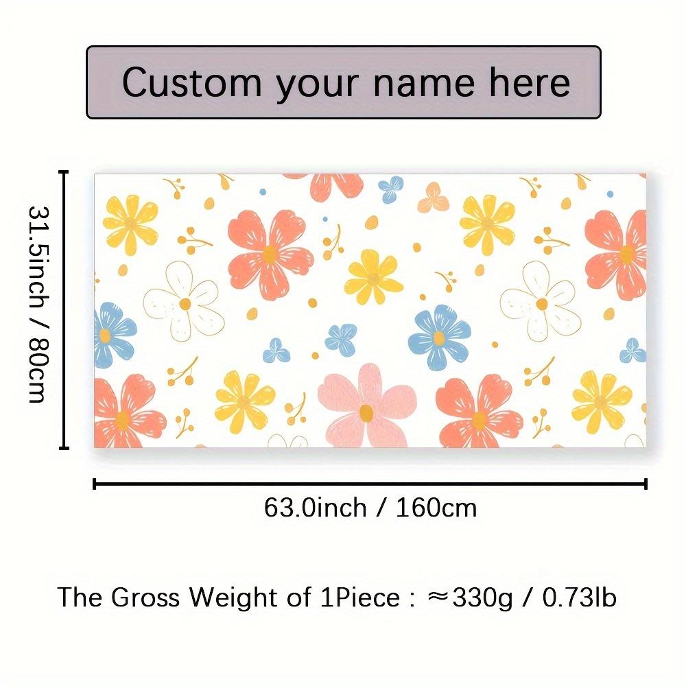 Custom Floral Beach Towel Personalized Name Colorful Flower Microfiber Bath Towels Soft Quick Dry Swimming Pool Lounger