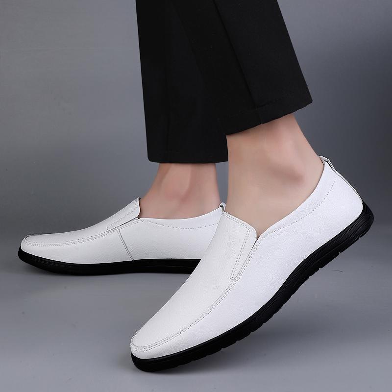 Fashion Fashion Men Loafers Luxury Split Leather Men's Low Casual Shoes 2025 New Comfortable Driving Shoes Outdoor Men Flats Size 37-45