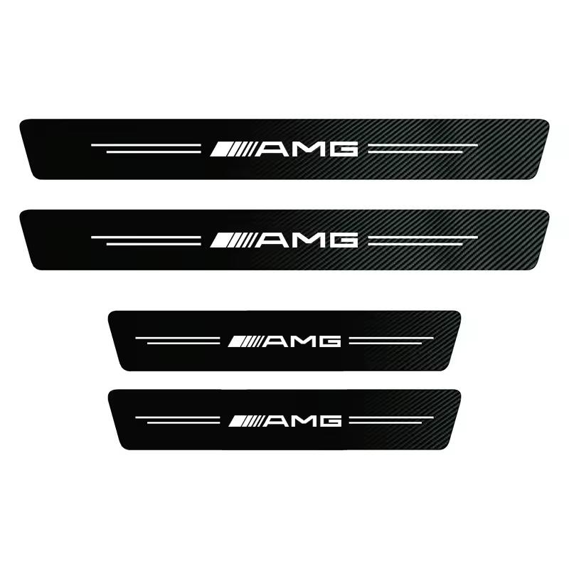 NRZV5 For Mercedes Benz AMG Door Panel Protective Stickers Carbon Fiber Threshold Scratch Resistant Stickers Car Accessories W214 W205