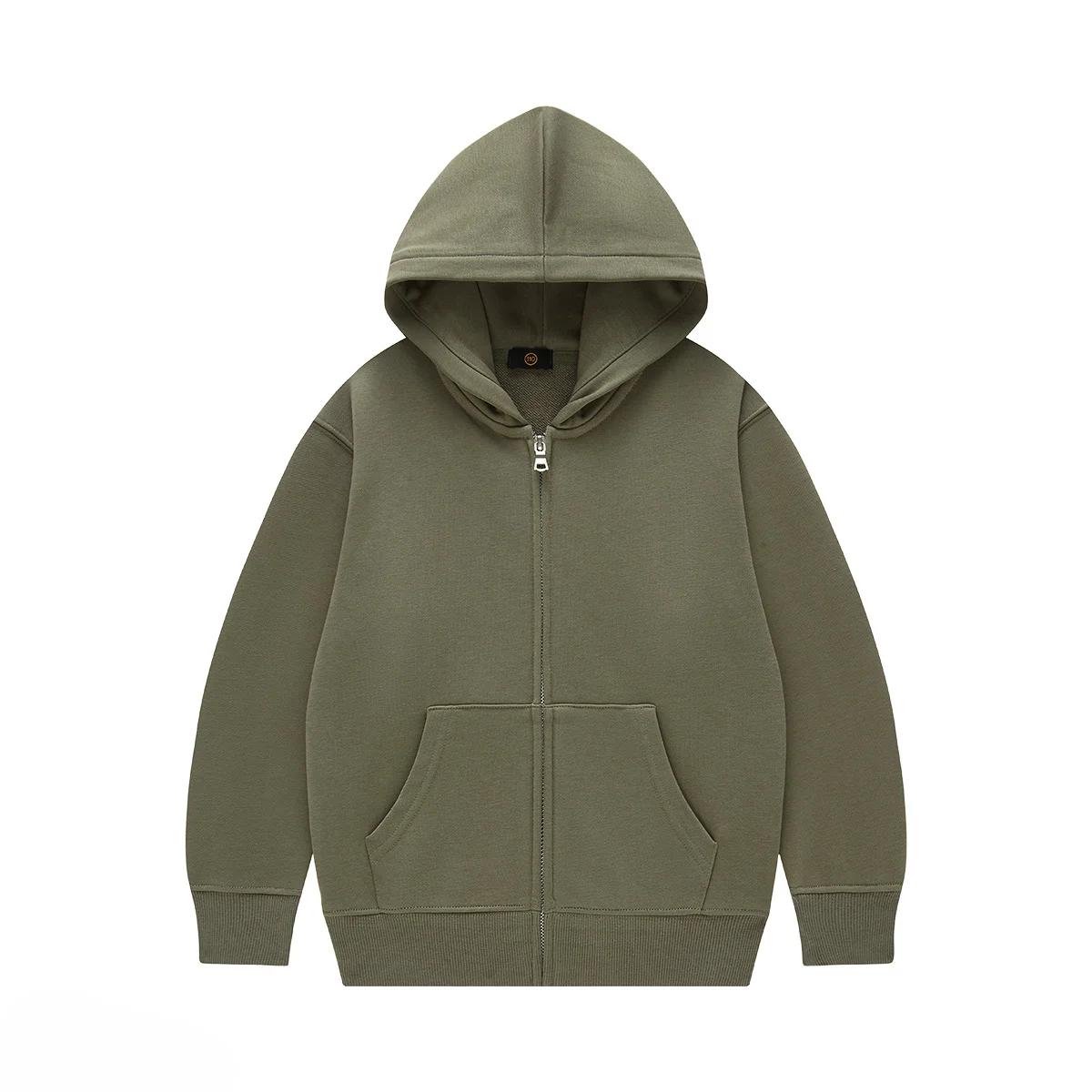 

Підліткові дитячі толстовки, осінні 350 г, бавовняна махрова куртка на блискавці, верхній одяг для хлопчиків і дівчаток, повсякденний спортивний базовий дитячий одяг 160cm