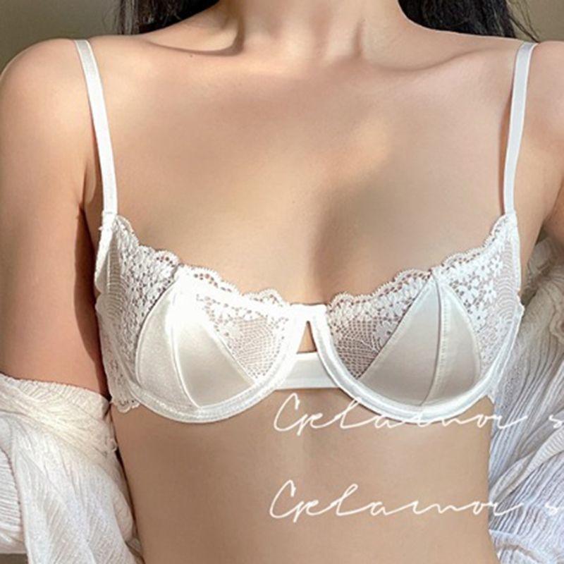 

Французский ультратонкий сексуальный кружевной бюстгальтер полукубок для женщин, пуш-ап, поддерживающее нижнее белье для большой груди 38/85