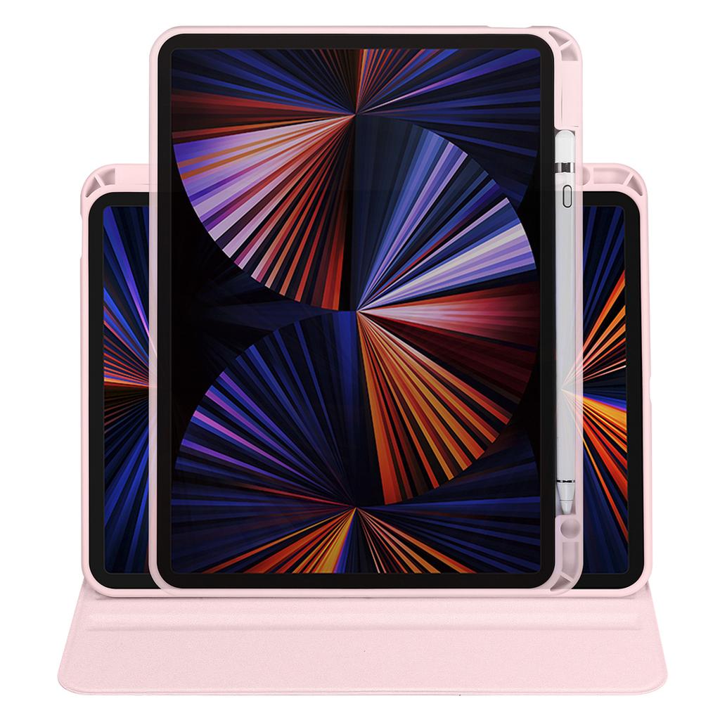 For iPad Pro 13 (2024) Case Rotating Stand Leather+Acrylic Tablet Cover