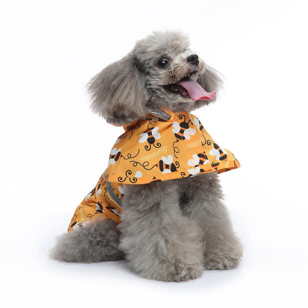 Bee Shaped Pet Rain Poncho Reflective Strips Reflective Dog Raincoat Dog Raincoat  Dog Outdoor Wear